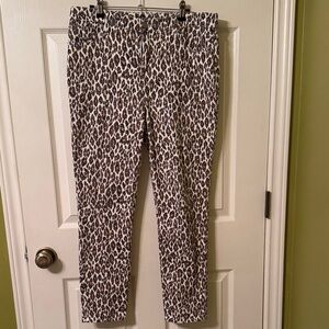Chico's Leopard Print Straight Leg Jeans